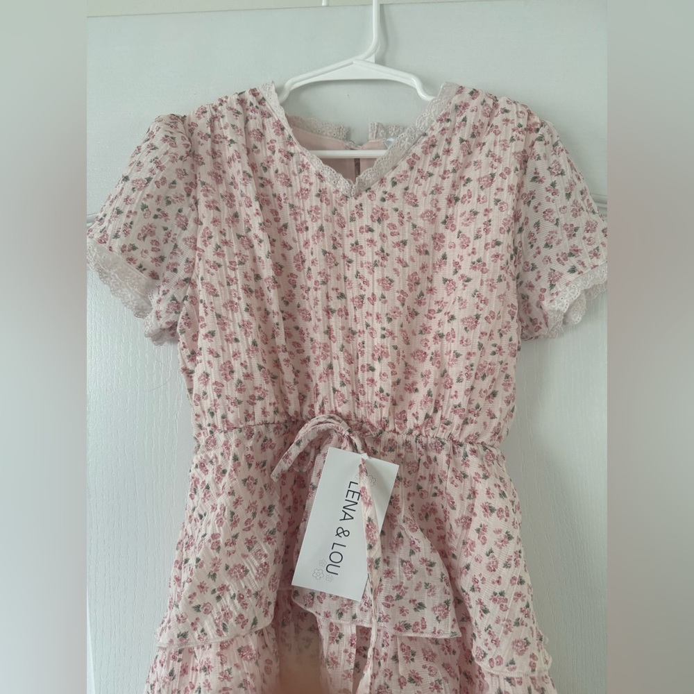 NWT - Lena & Lou - Little Girl's Floral Tiered Dress - Size 6-7 - Picture 4 of 9